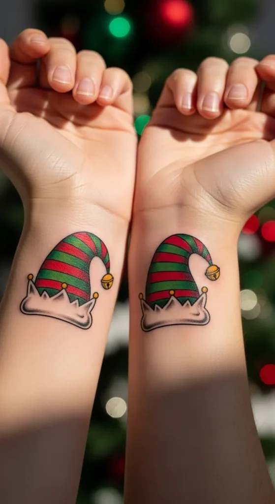Matching Elf Hat Tattoos