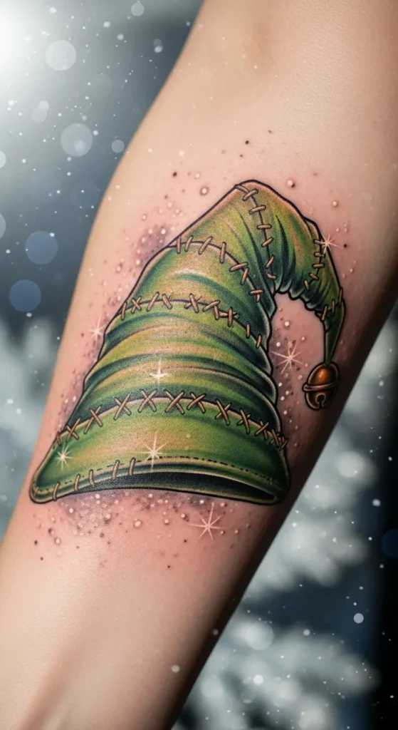 Elf Hat With Dots and Sparkles