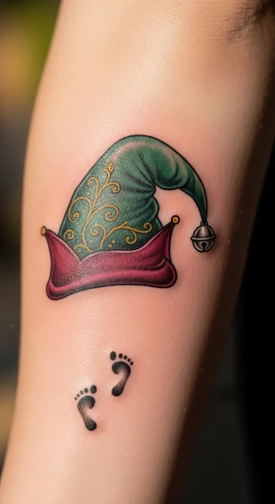 Elf Hat With Little Footprints