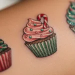 23 Sweet Christmas Cupcake Tattoos That Add Fun Detail