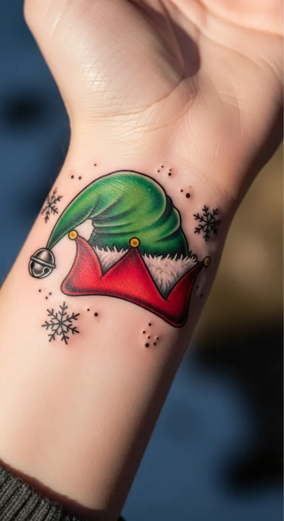 Elf Hat With Snowflakes