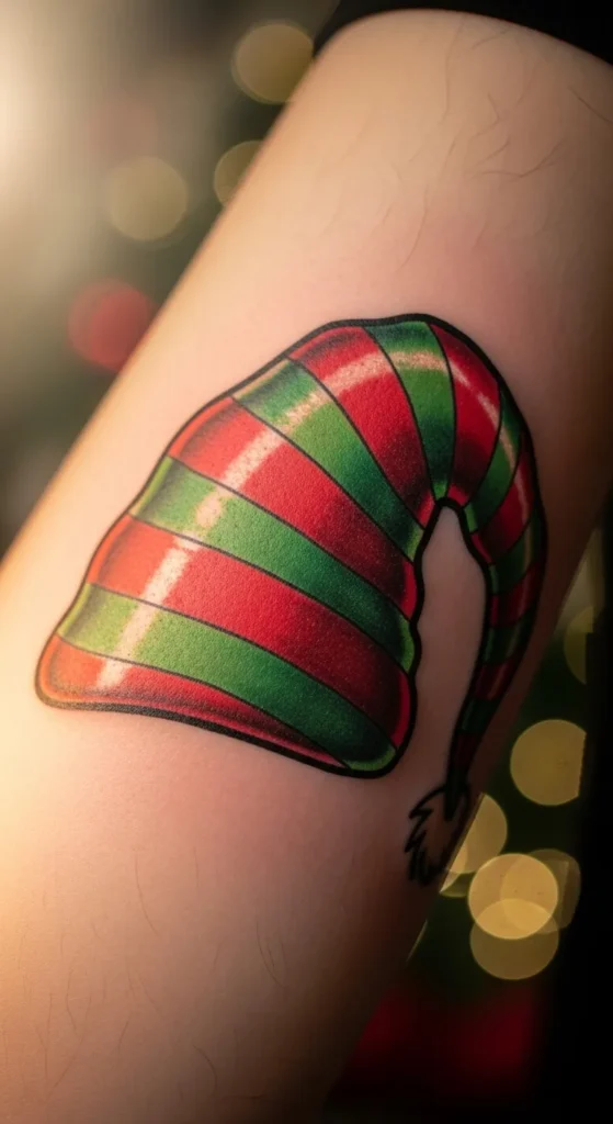 Elf Hat With Candy Stripes