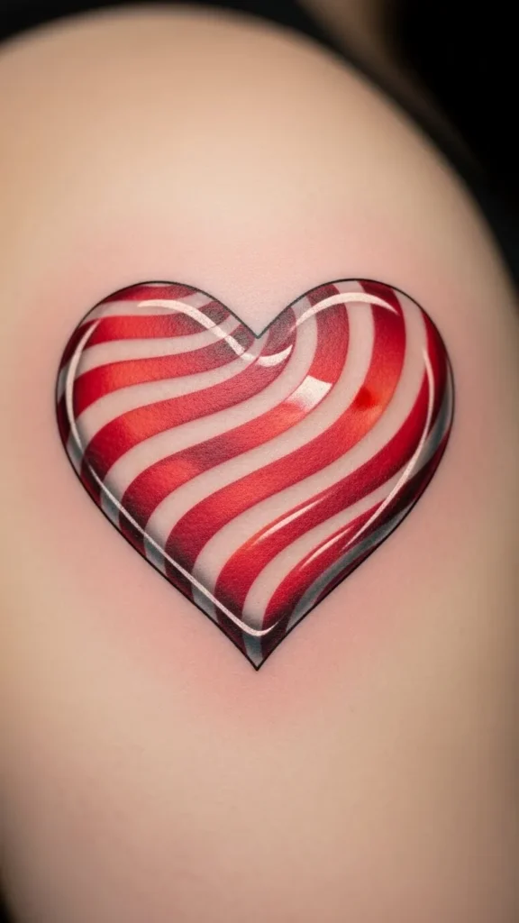 Candy Cane Heart Frame