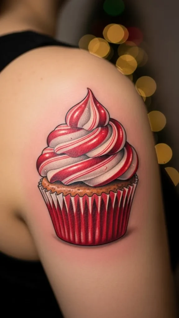 Candy Cane Swirl Cupcake