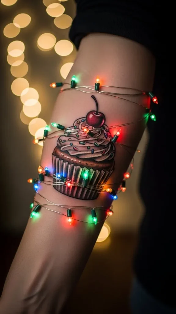 Cupcake With Christmas Lights