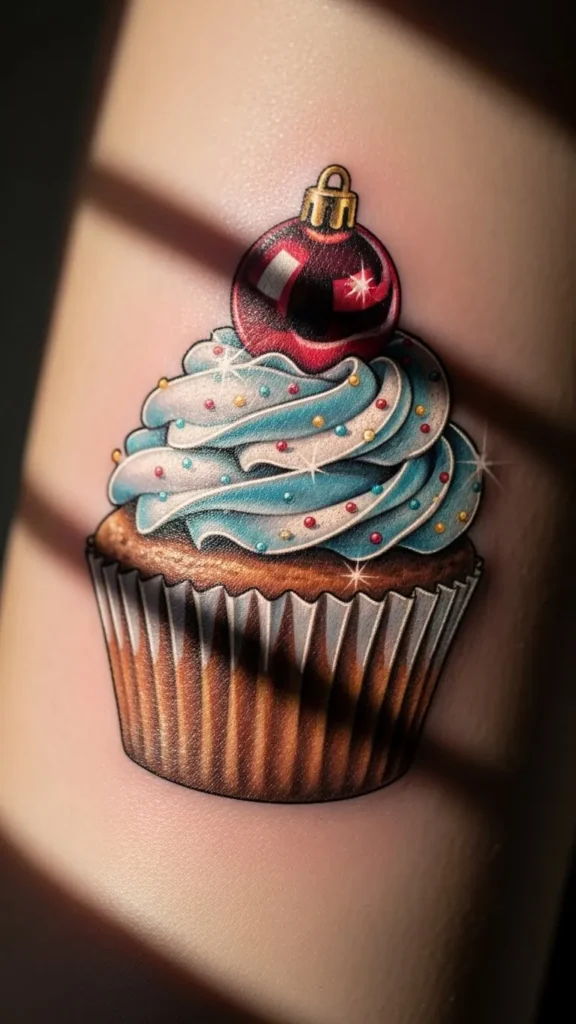 Cupcake With Ornament Topper