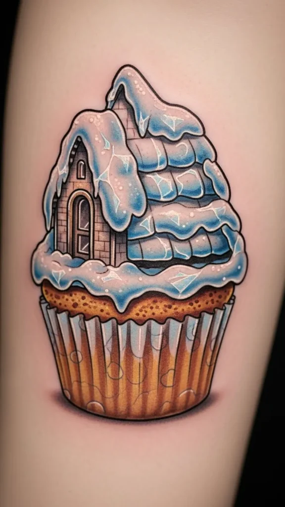 Cupcake With Striped Liner