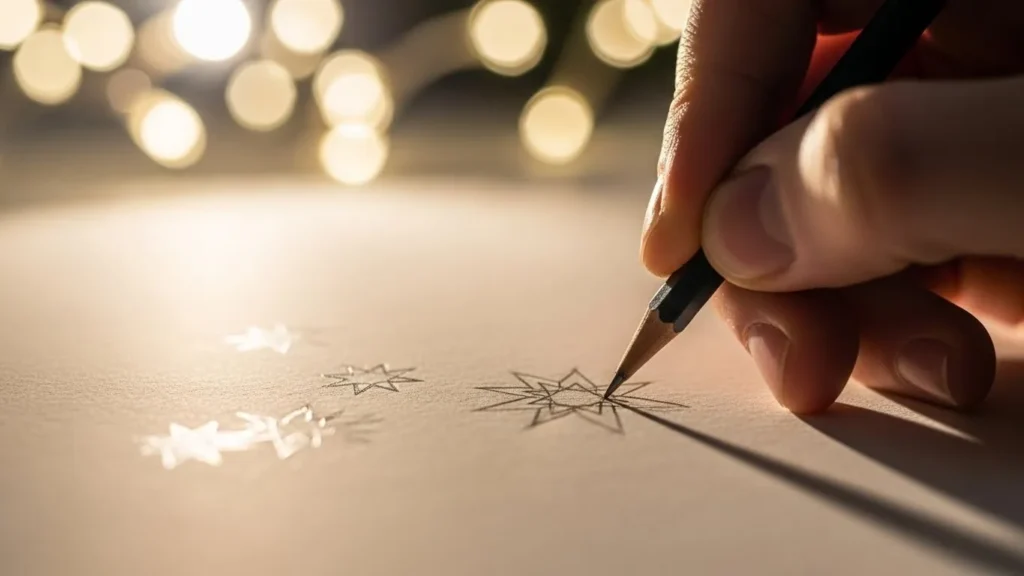 How to draw a holiday star cluster tattoo