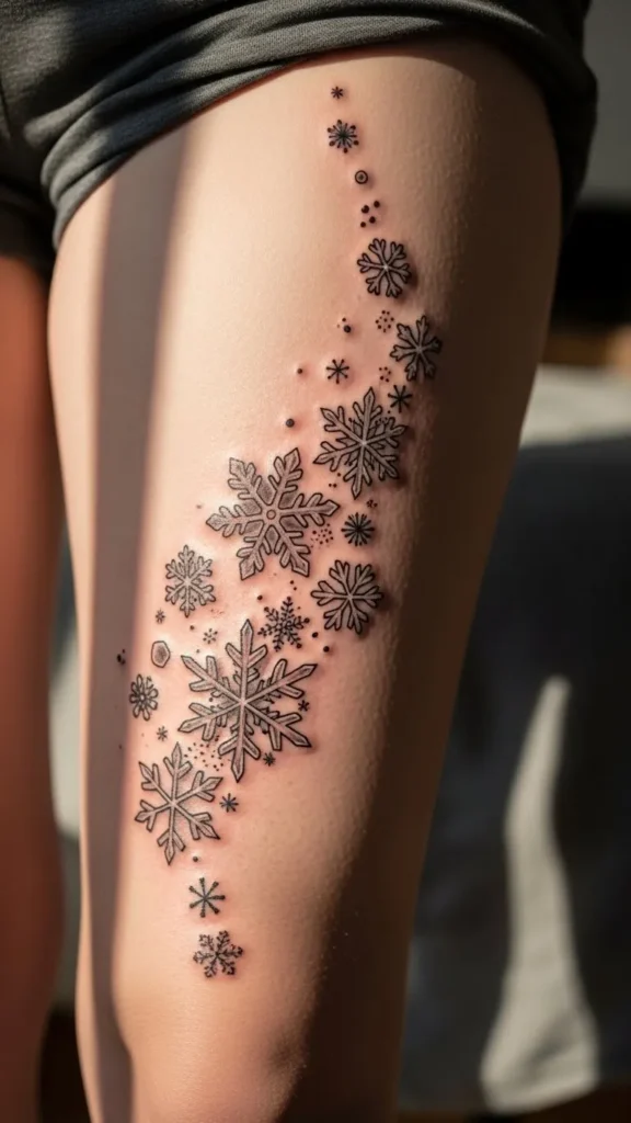Outer Thigh Snowflake Drift