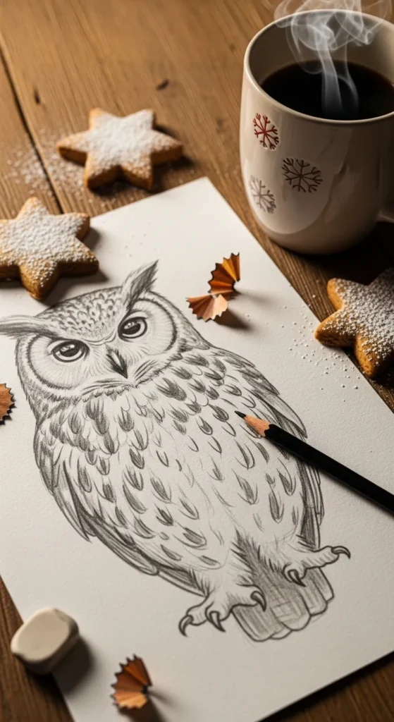 Draw the Owl’s Cute Facial Details