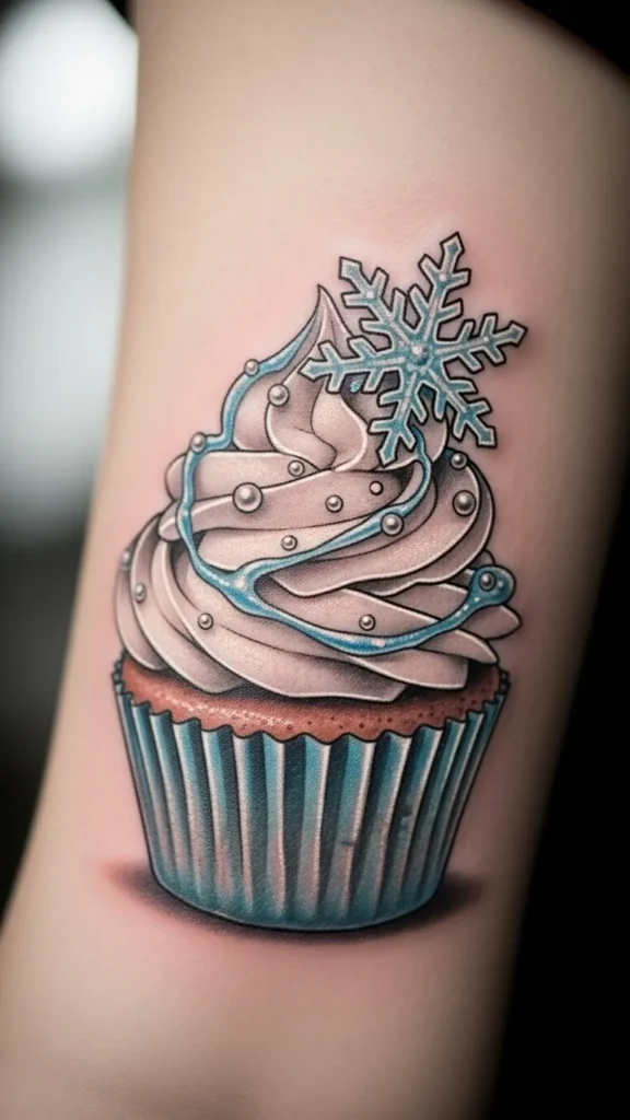 Snowflake-Topped Cupcake
