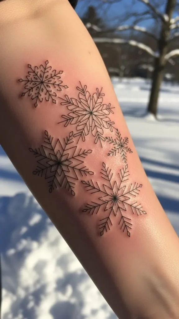 Snowflake Trio on the Forearm