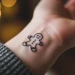 22 Adorable Gingerbread Outline Tattoos That Look Sweet