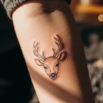 24 Adorable Reindeer Face Tattoos That Spread Cheer