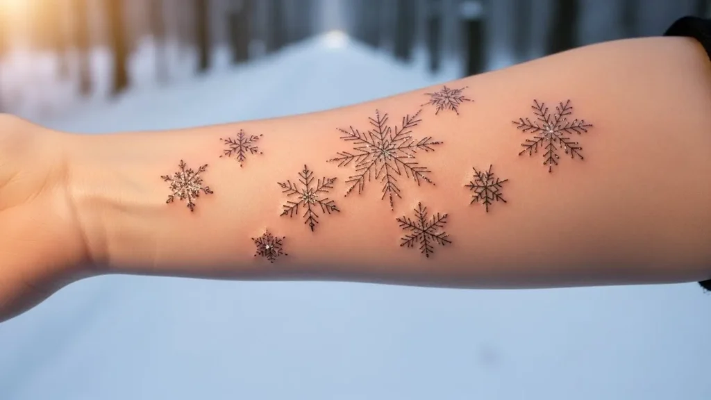 24 Stunning Snowflake Cluster Tattoos That Feel Magical