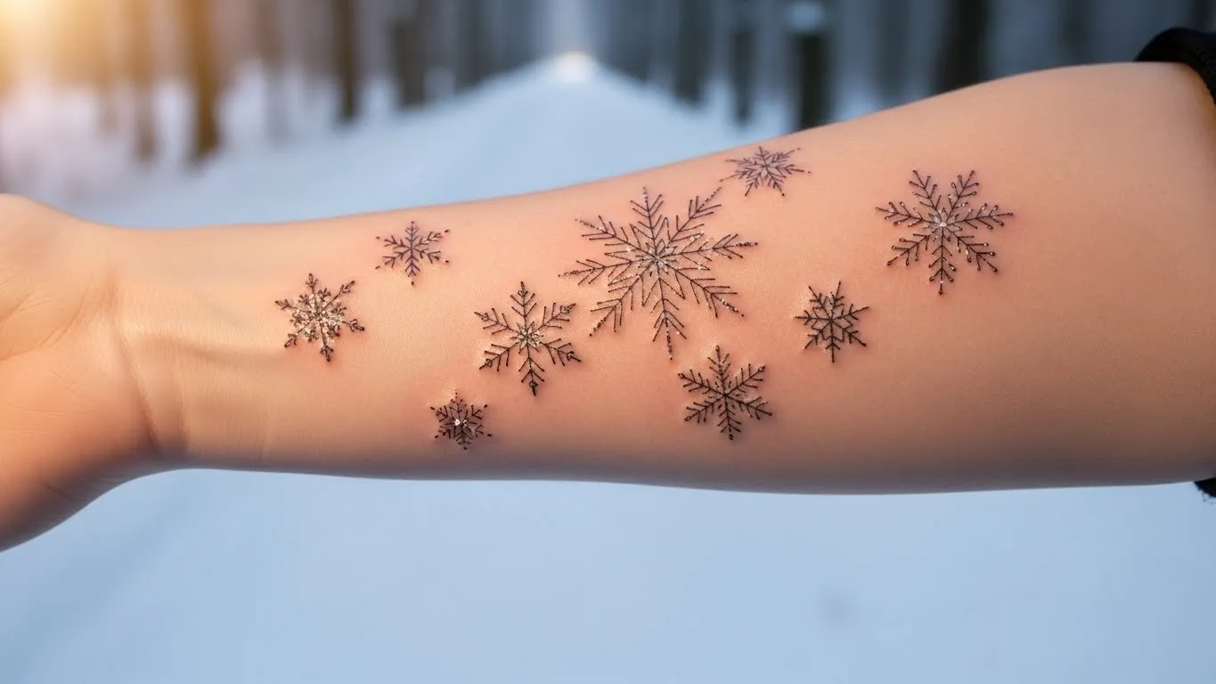 24 Stunning Snowflake Cluster Tattoos That Feel Magical