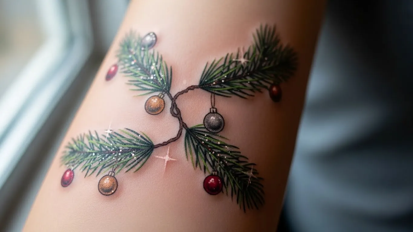 27 Beautiful Christmas Garland Tattoos That Look Luxurious