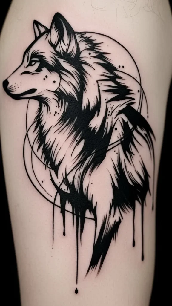 Abstract Brushstroke Wolf