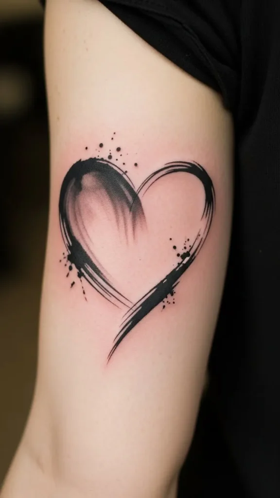 Abstract Ink Wash Heart