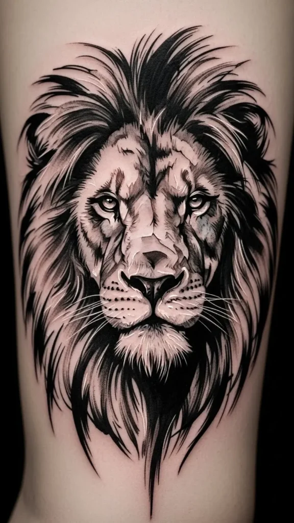 Abstract Lion Ink Style