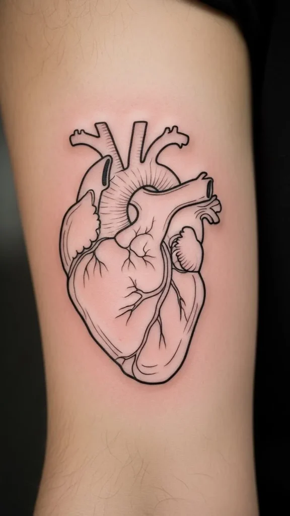  Anatomical Heart Outline Only