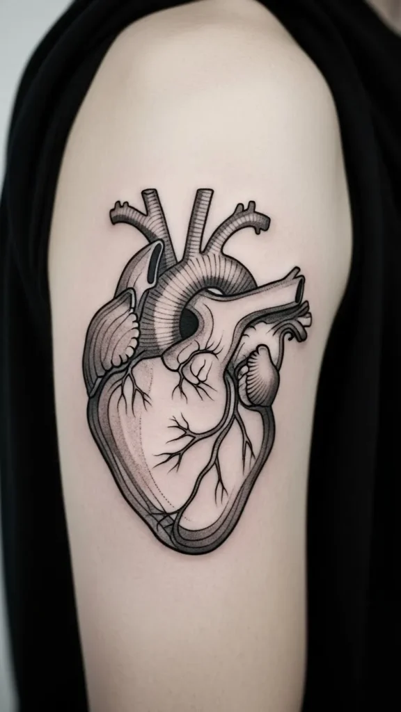 Anatomical Heart with Line Shading