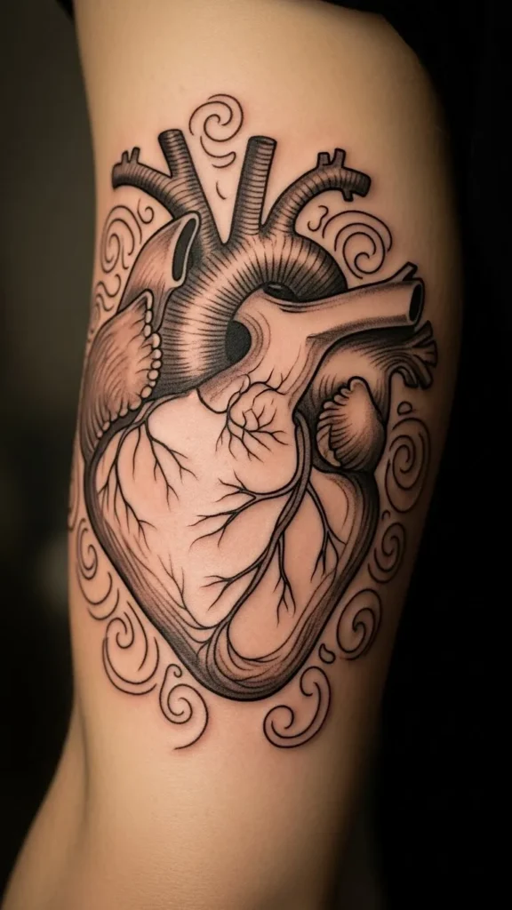Anatomical Heart with Negative Space