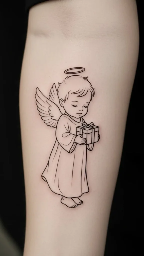 Angel With a Small Gift Box