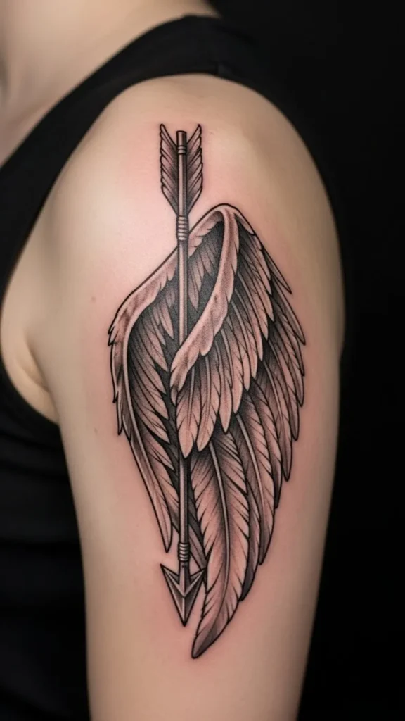  Arrow Between Folded Wings