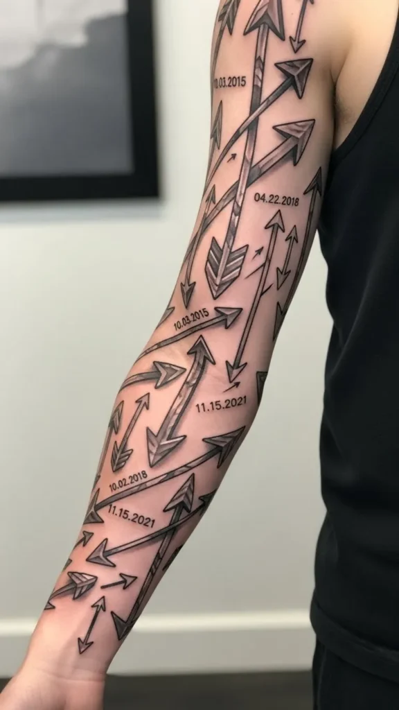 Arrow With Date Markers Sleeve
