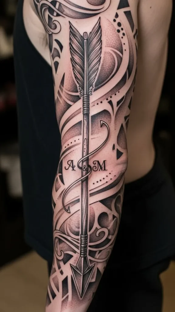 Arrow With Initials Sleeve