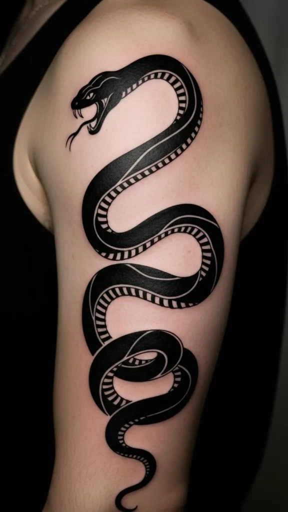 Blackwork Serpent Silhouette