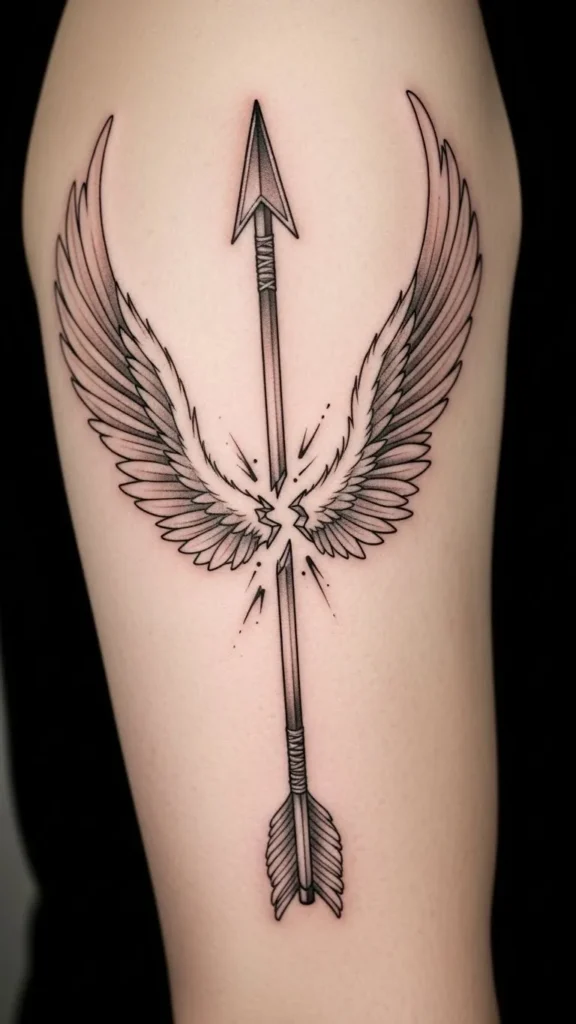 Broken Arrow with Soft Feathered Wings