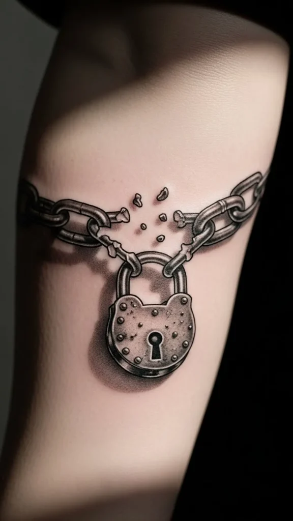 Broken Chain with Hanging Lock