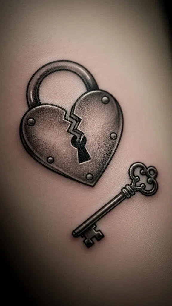 Broken Heart Lock with Key