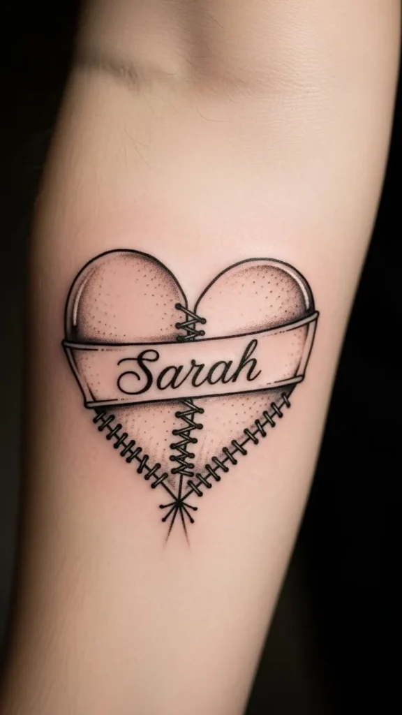Broken Heart With Name Repair Line