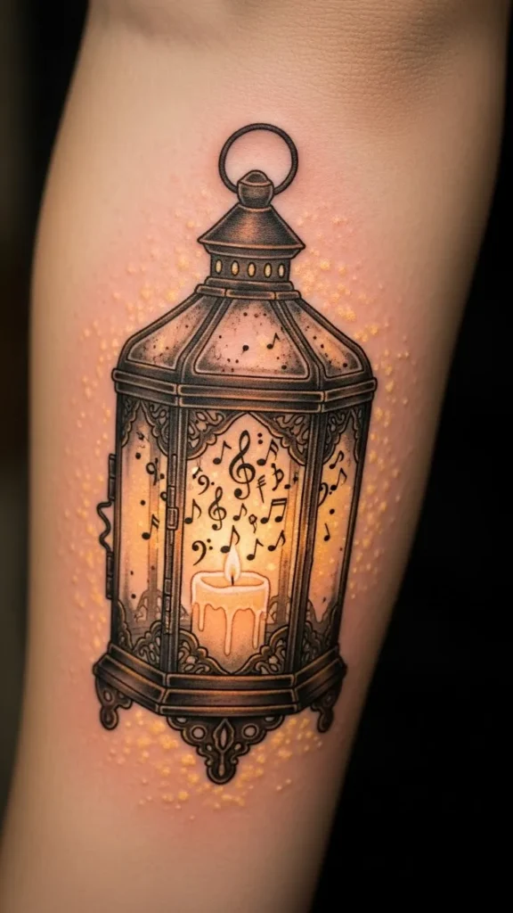 Candle Lantern With Notes Inside