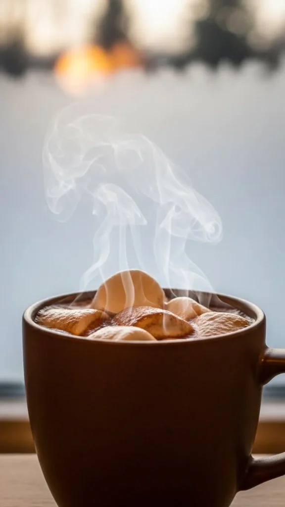 Cocoa Cup With Marshmallow Steam
