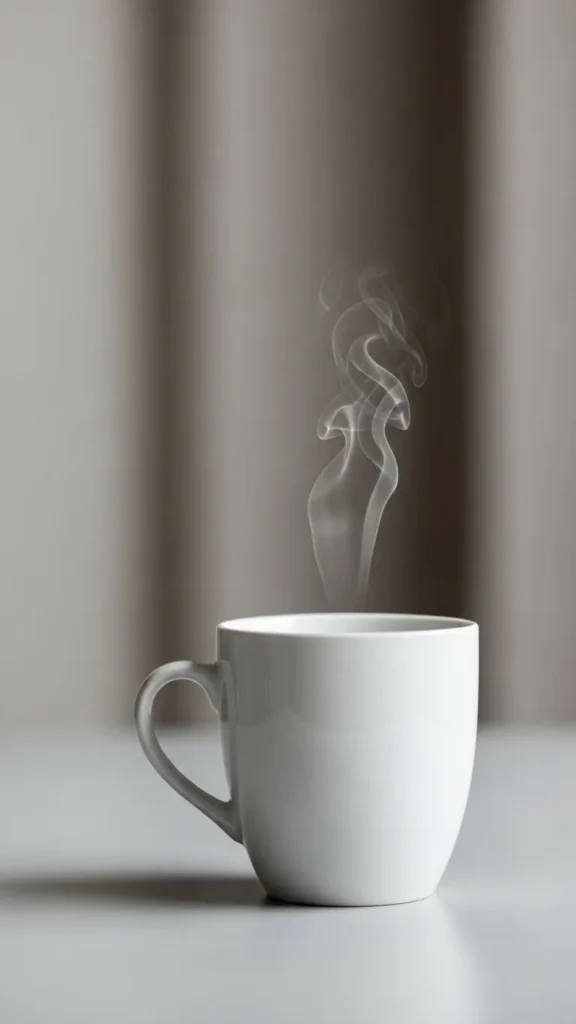 Cocoa Cup With Minimal Steam Swirls