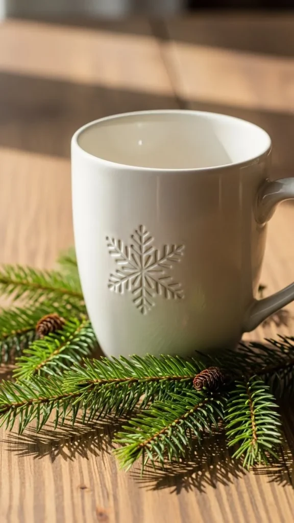 Cocoa Cup With Snowflake Detail