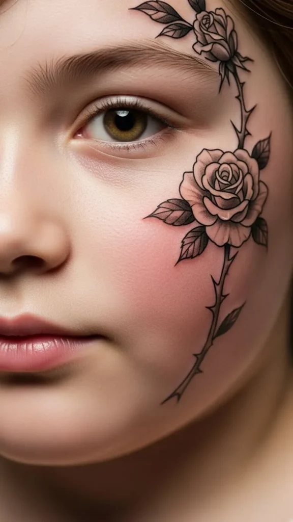 Cupid Face with Rose Detail