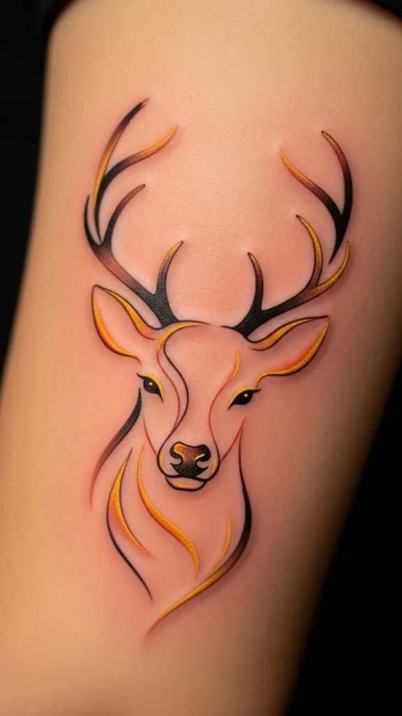 Curvy-Line Reindeer Face