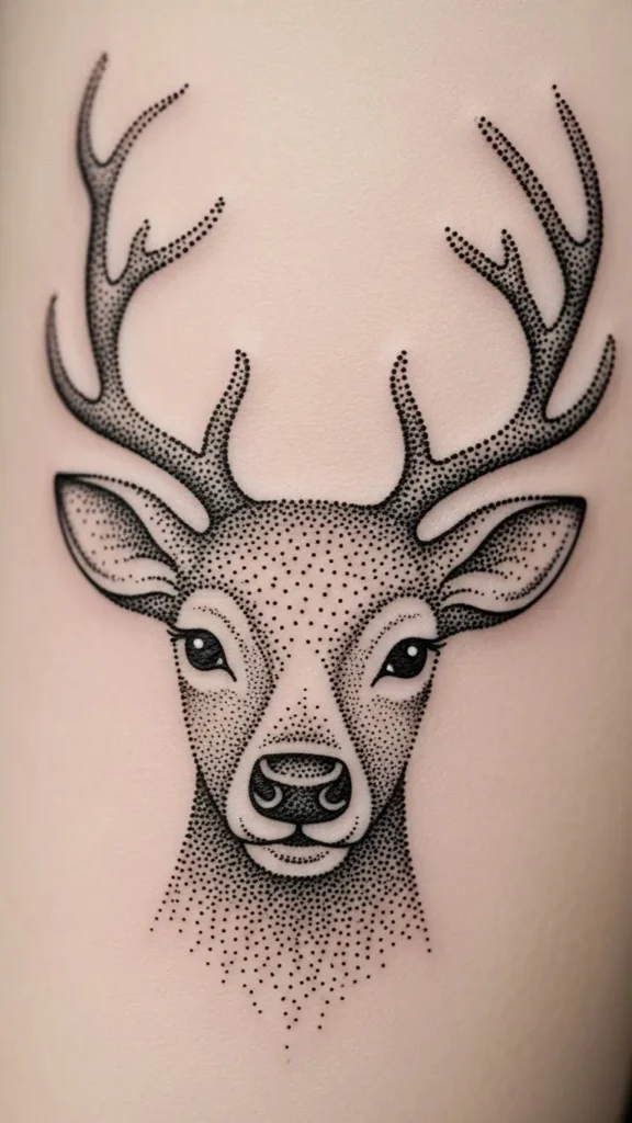 Dot-Style Reindeer Face