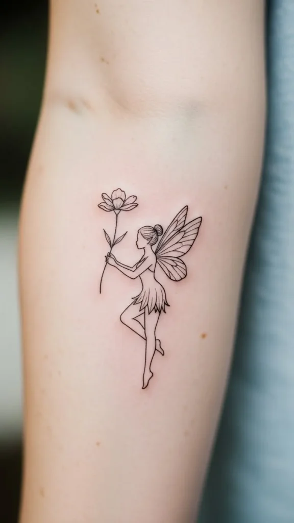 Fairy Holding Flower Stem
