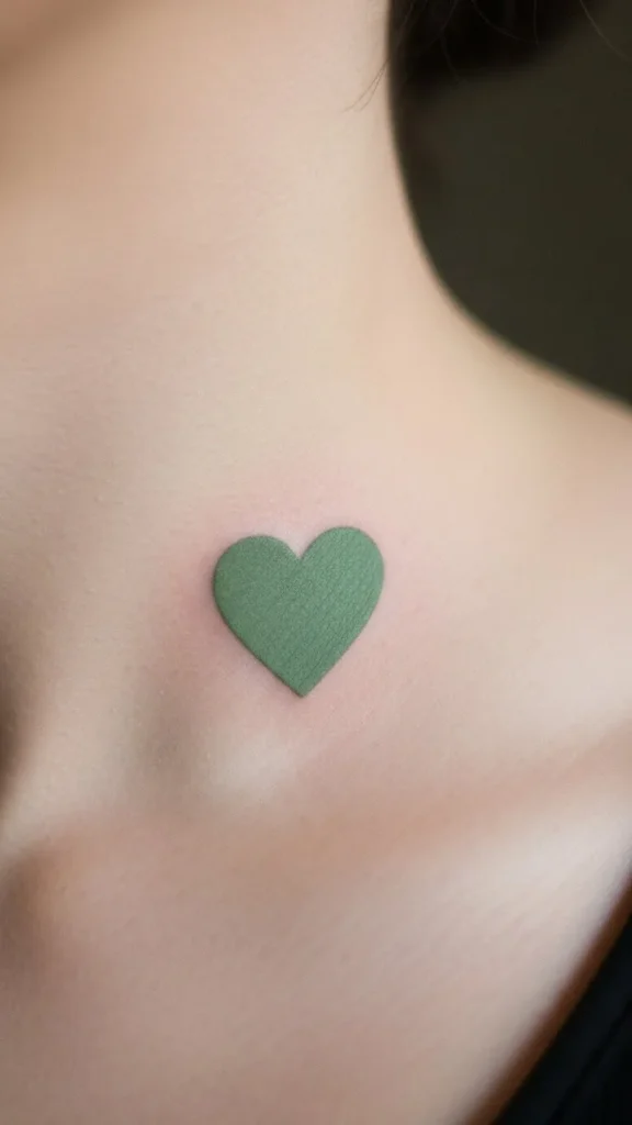  Filled Sage Green Heart