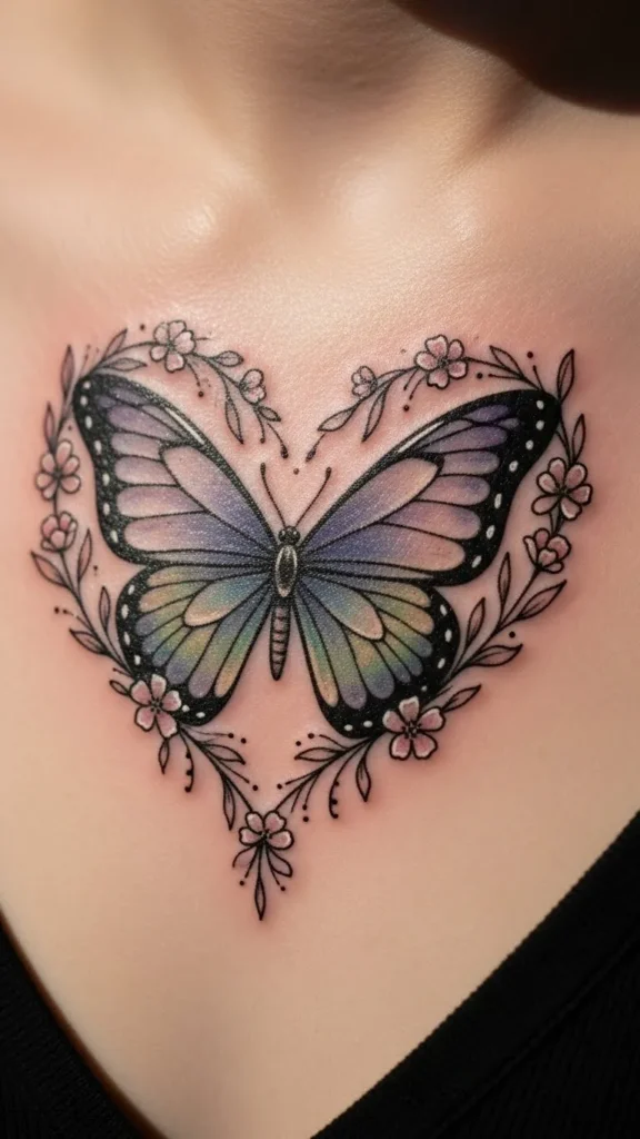 Floral Heart Butterfly