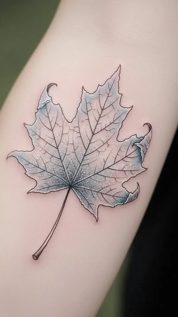 Frost-Kissed Maple Leaf