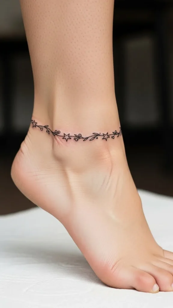 Garland Anklet Tattoo