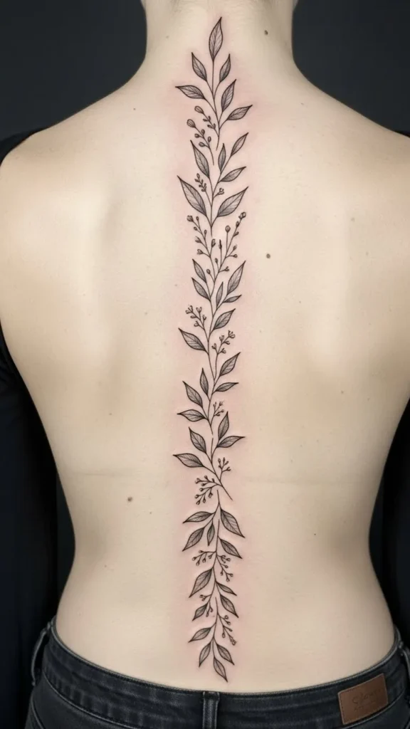  Garland Spine Tattoo