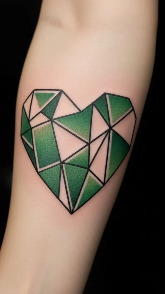 Geometric Green Heart
